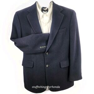 JOS. A. BANK Vintage 100% Camel Hair Navy Sport Coat Blazer Men's 42  Reg